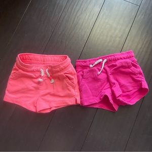Cat & Jack toddler girl 2pk cotton drawstring pink shorts size 18M VGUC